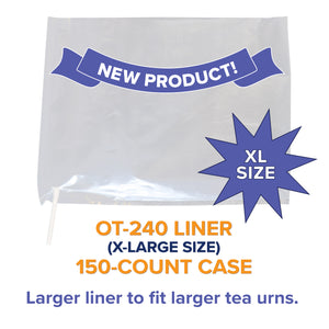 Saftea® Open Top (OT) Beverage Urn  Liner 150-Count Case (OT-240 - Standard Size)